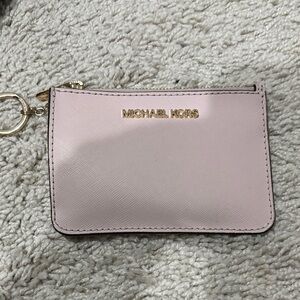 Michael Kors Blush Card Pouch with Gold Accents